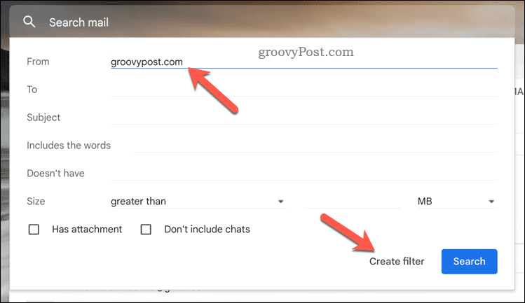 Създайте филтър за Gmail