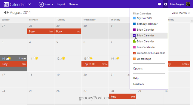 Календар на Outlook.com