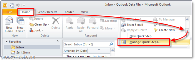 Как да създадете персонализирани бързи стъпки в Outlook 2010