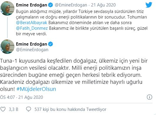 Споделяне на Емине Ердоган