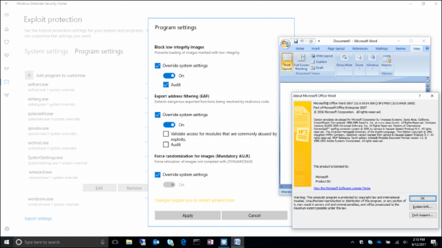 Експлоатационна защита Windows 10