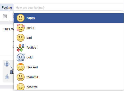 Изберете емоджи, което отразява емоцията, която искате да изразите във Facebook.
