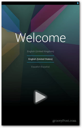 Екран за добре дошли на Nexus 7