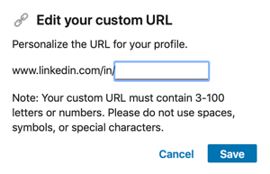 Редактирайте вашия LinkedIn URL, стъпка 2.