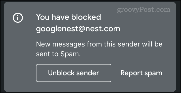 Блокирано известие по имейл в Gmail