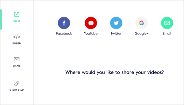 Споделете видеоклипа си в социалните медии, генерирайте връзка за споделяне, изпратете го по имейл или го вградете в уебсайта си.