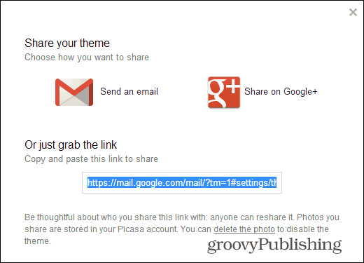 Персонализираните теми на Gmail споделят връзката ви с тема