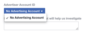 стъпка 2 за това как да попълните формуляра за деактивиран рекламен акаунт с политика на Facebook