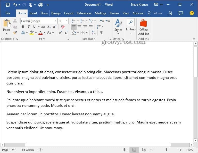 Как да вмъкнете текст Lorem Ipsum в Microsoft Word 2010 и 2007