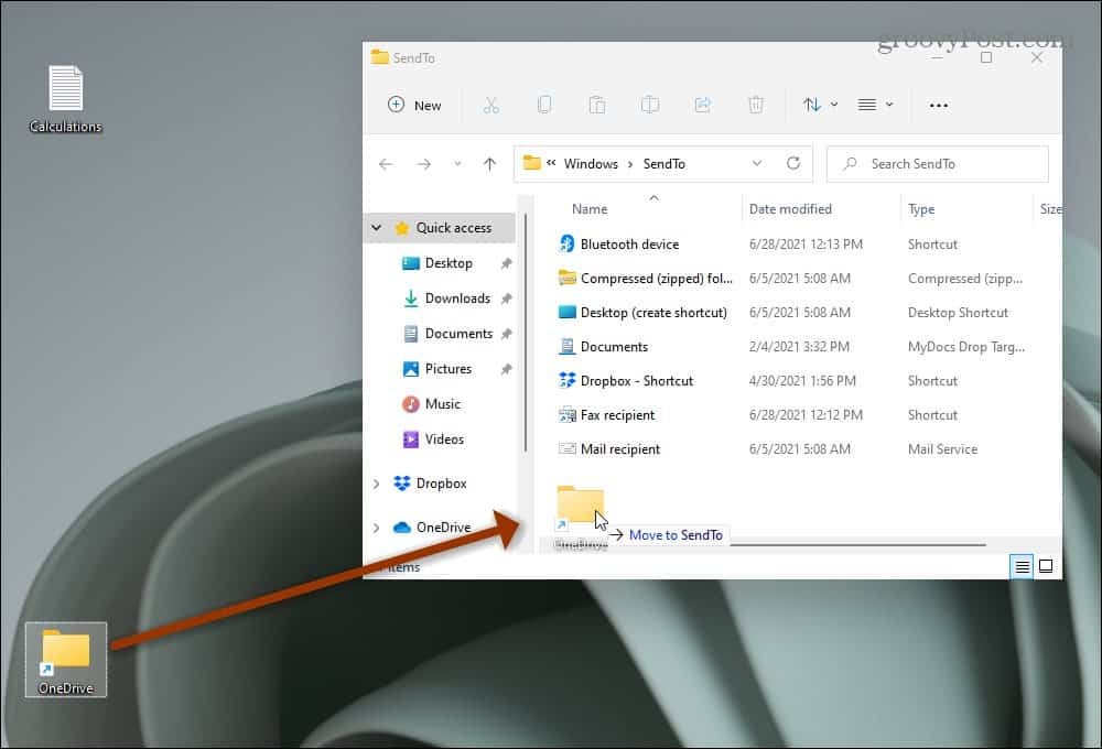 Как да добавяте елементи към Windows 11 Изпращане в менюто