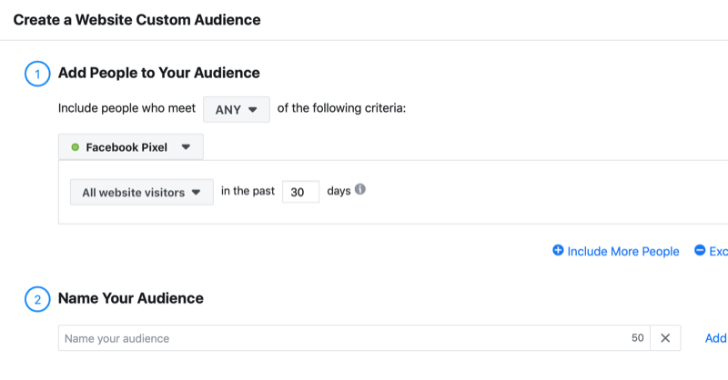 създайте персонализирана аудитория на уебсайта на Facebook