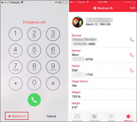 Съвет iOS 8: Използвайте телефона си като медицински номер