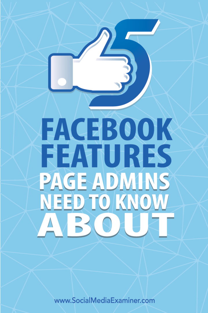 пет функции във facebook за администратори на страници