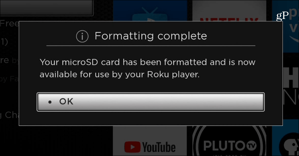 Форматирайте microSD карта Roku Ultra Complete