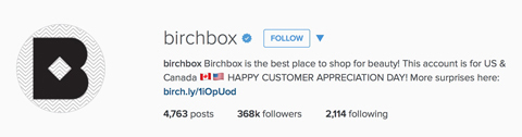 birchbox instagram профил био