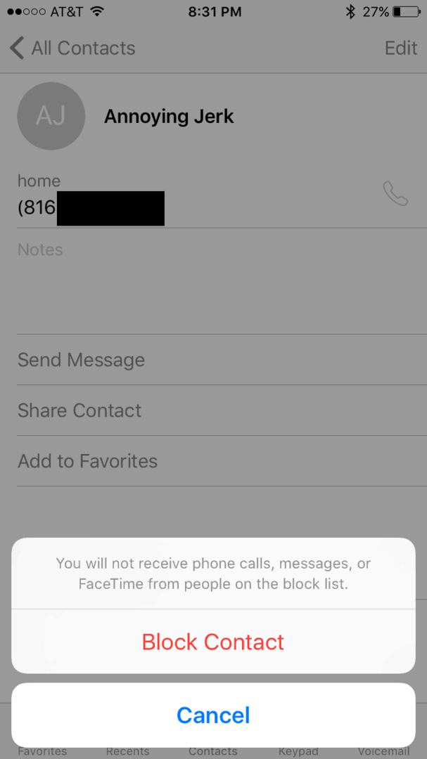 как да блокирам обаждания от iphone