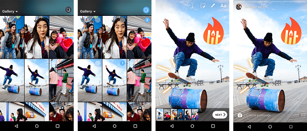 Потребителите на Android вече имат възможност да качват множество снимки и видеоклипове в своите истории в Instagram наведнъж.