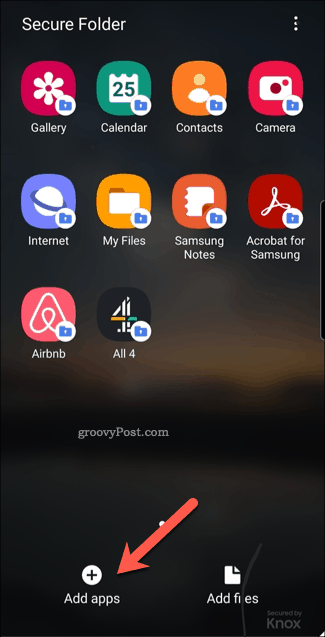 Сигурна папка на Android икона за добавяне на приложения