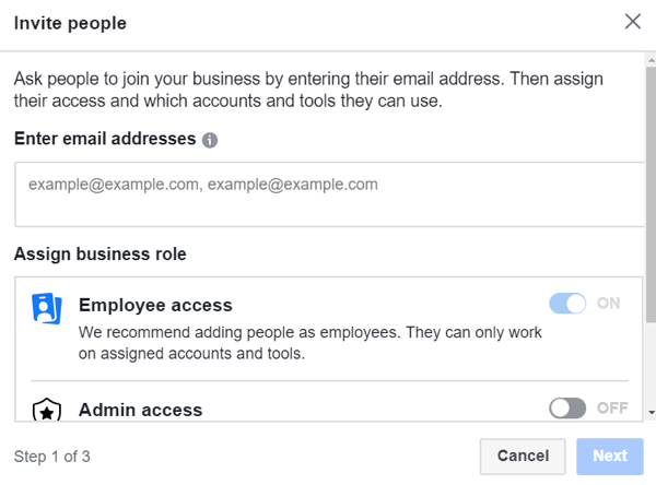 Използвайте Facebook Business Manager, Стъпка 3.