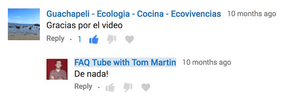 Отговорете на коментари в YouTube на езика на коментиращия.
