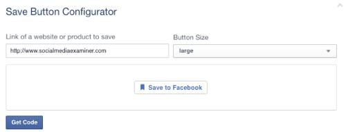 бутон за запазване на facebook е зададен на url