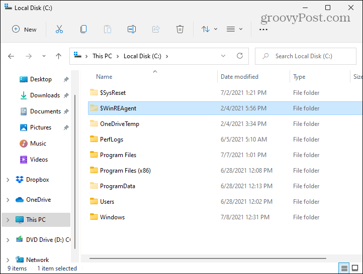 Скрити папки Local C Drive Windows 11