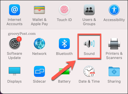 Отваряне на менюто Sound Options на Mac