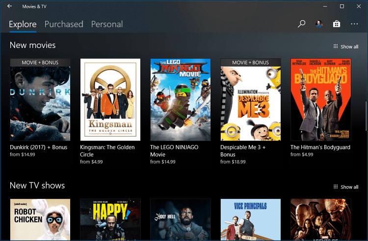 Приложения за филми и телевизия Windows 10