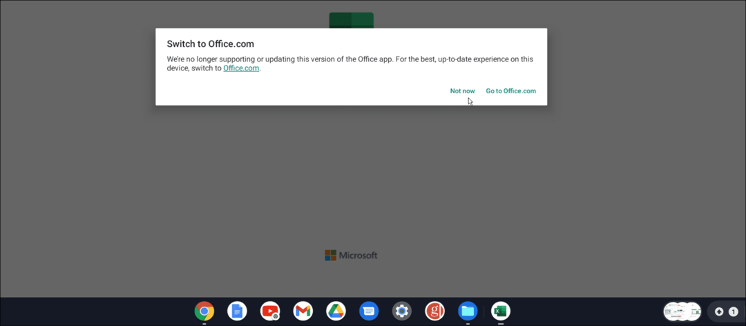 Приложението за офис за Android chromebook не се поддържа