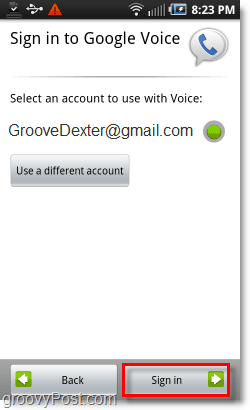 Вход в Google Voice за Android за мобилни устройства