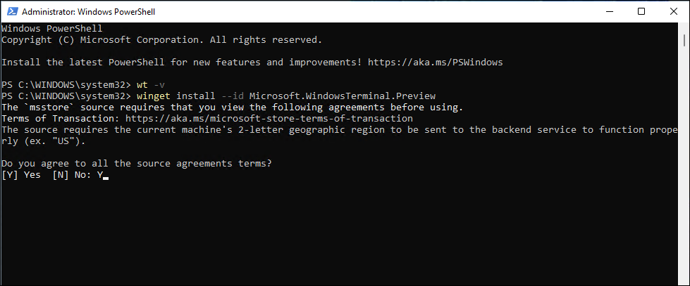 cmd вземете най-новата версия Windows Terminal