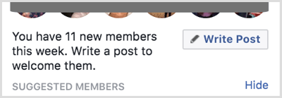Напишете публикация, за да приветствате нови членове във вашата група във Facebook.