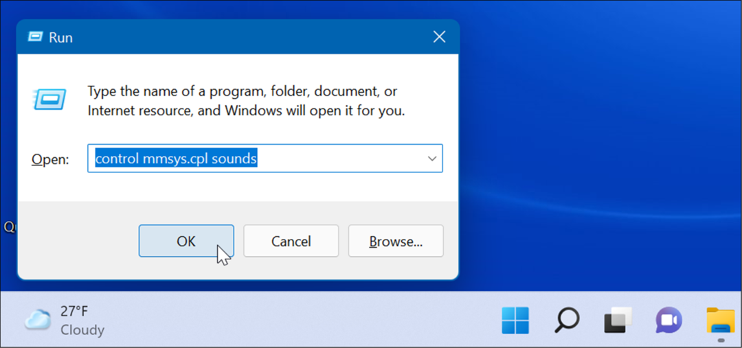 звуци на отворената система Стартирайте Windows 11