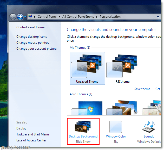 Как да завъртите своето фоново изображение на Windows 7 с помощта на RSS емисия