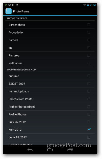 Папки за рамки за снимки на Nexus 7