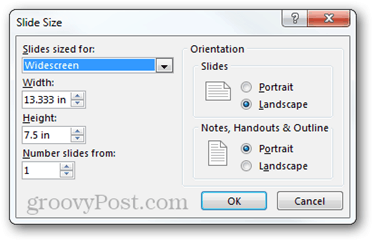 настройка на страницата powerpoint 2013 опции съотношение размер размер ориентация