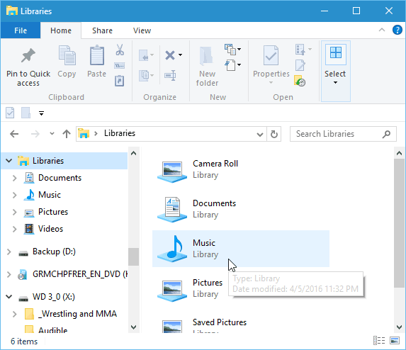 Съвет за Windows 10: Направете показване на библиотеките във File Explorer
