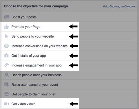facebook рекламни цели за видеореклами