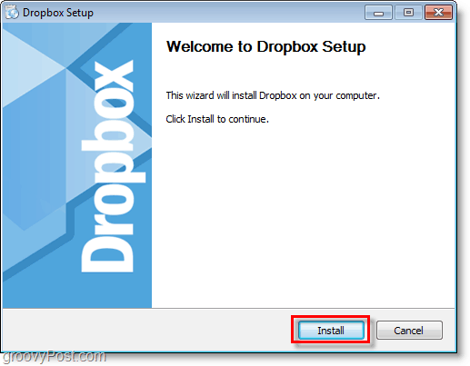 Снимка на Dropbox - стартирайте инсталирането / инсталирането на Drobox