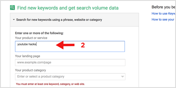 Търсене на нови ключови думи с Google Планировщик на ключови думи