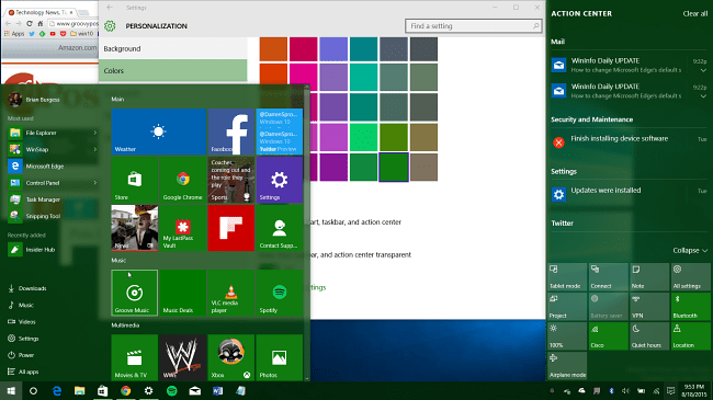 Поглед към новите опции за оцветяване към Windows 10