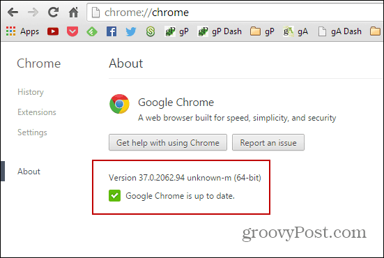 Версия на Chrome