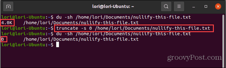 Използване на командата truncate в Linux