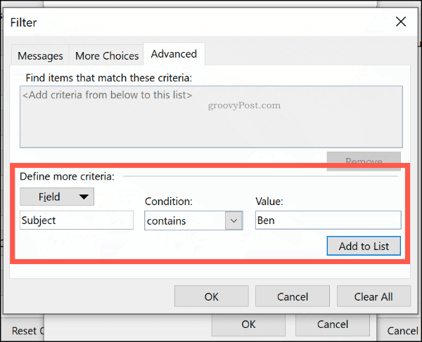 Разширени правила за условно форматиране в Outlook