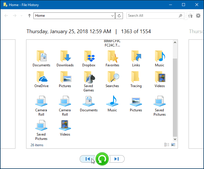 История на файловете на Windows 10