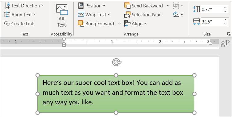 Опции за текст на раздела Формат на формата