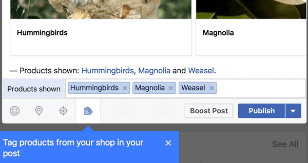 Включете продуктови връзки от вашия магазин във Facebook.