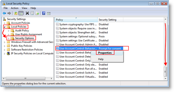 Задайте поведение на потребителския акаунт за контрол на потребителските акаунти (UAC) Windows Vista