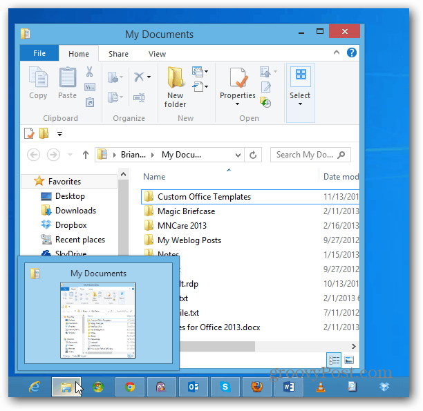 Направете Windows Explorer отворен за място, различно от библиотеките