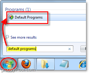 променете използването на програми по подразбиране в Windows 7